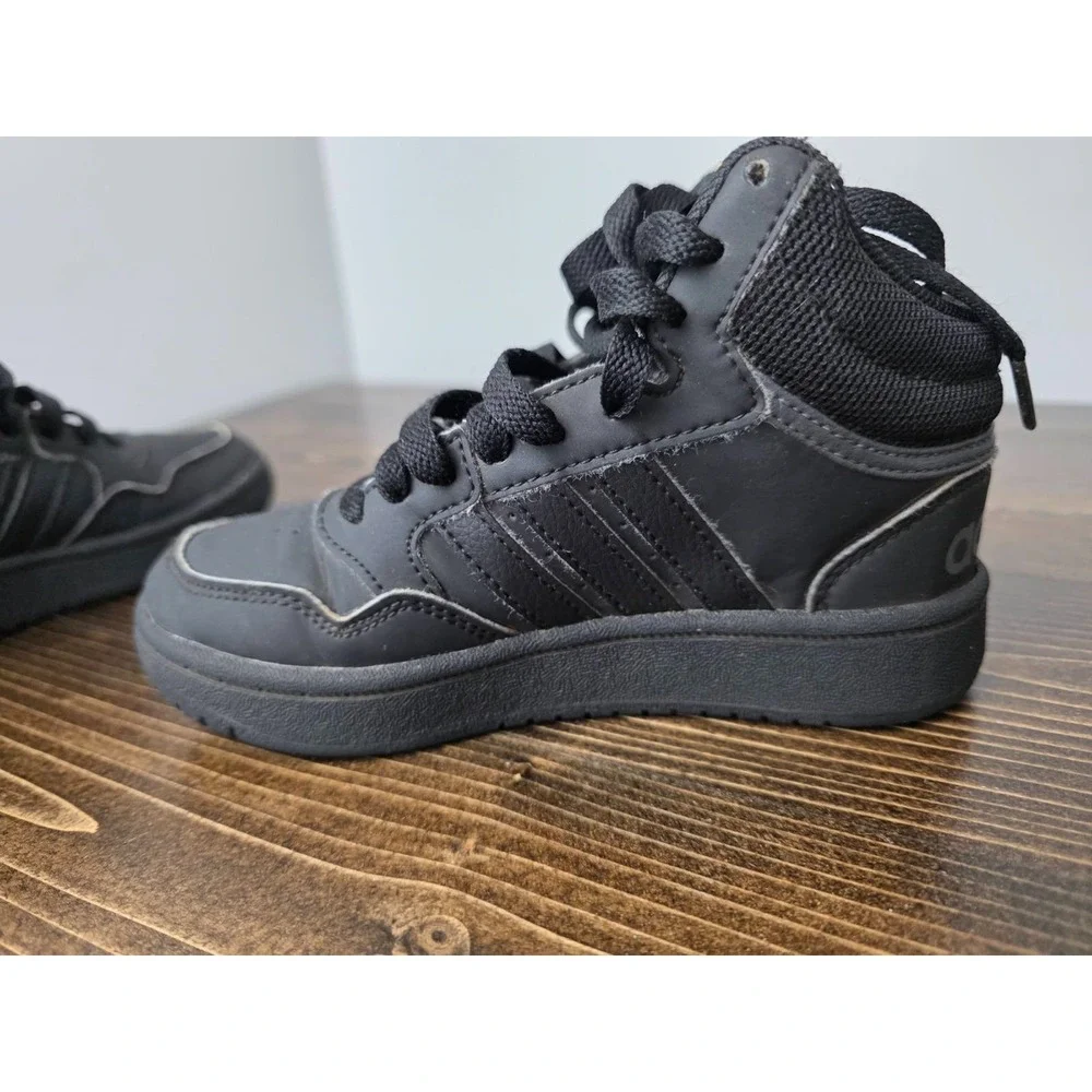 Adidas Hoops Mid 3.0 Kid's Basketball Shoes Size 11 k‎ Black High Top Sneakers